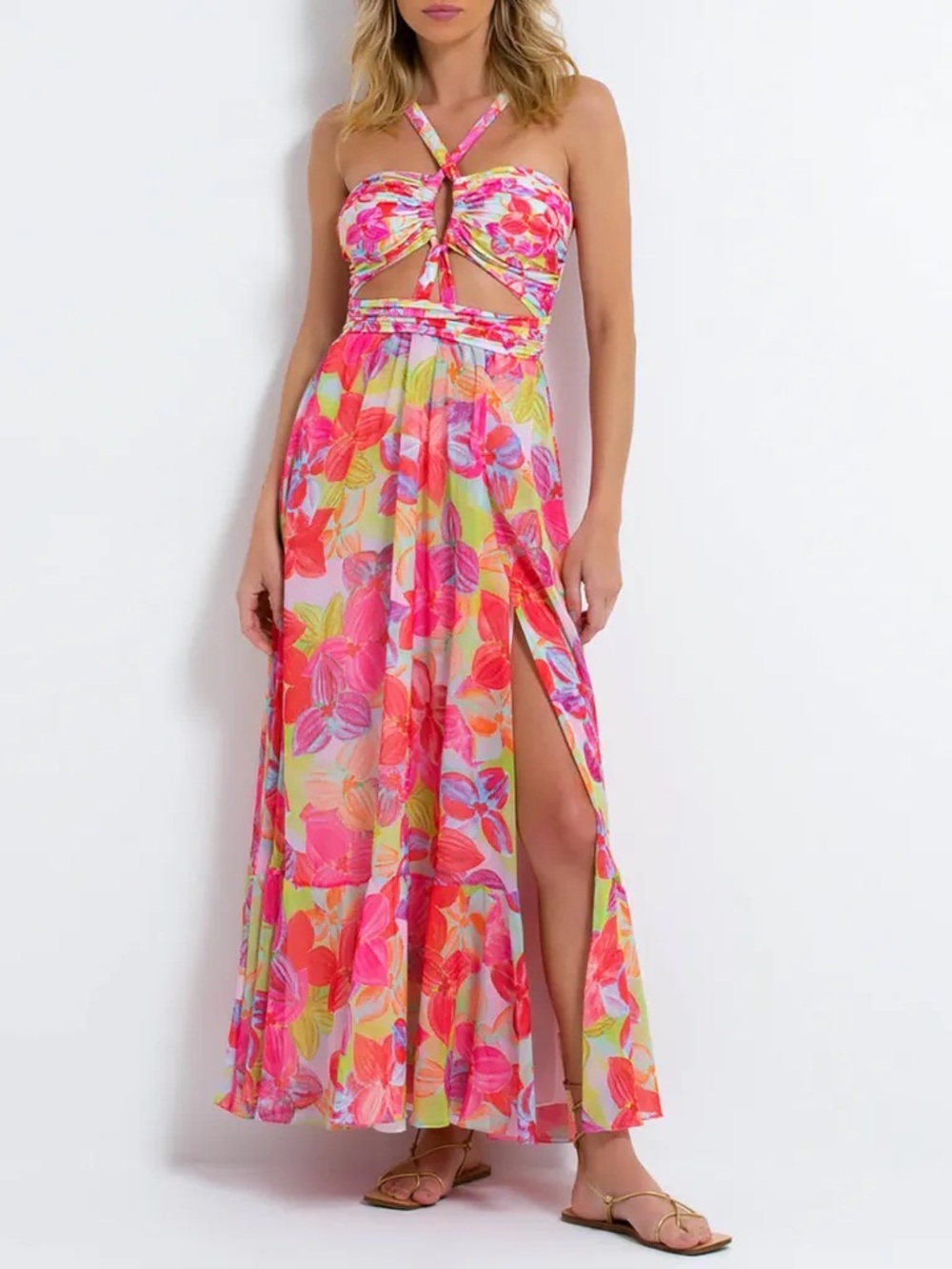 PatBO Hydrangeas Front Beach Maxi Dress #621